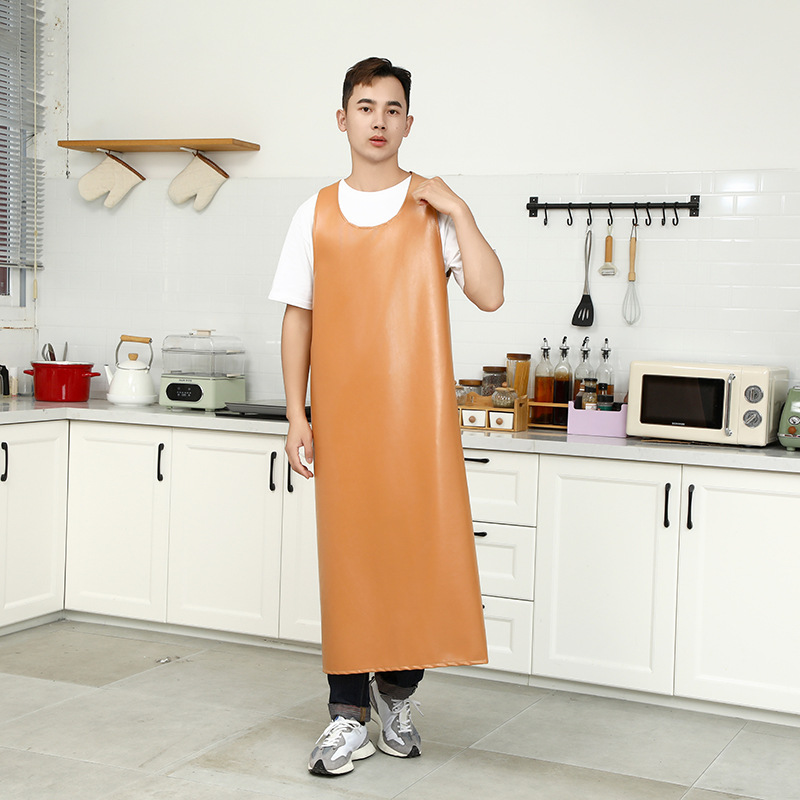 Duende de cuero PU chaleco personalizado delante de cuero chaleco hombre y mujer impermeable a prueba de aceite cocina gruesa de la suciedad