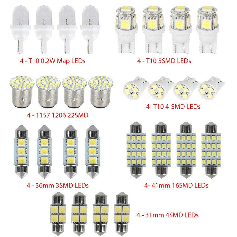 28PCS T10 lámpara de ancho de automóvil LED combinación 31MM doble punta lámpara de lectura lámpara de matrícula lámpara interior image 4