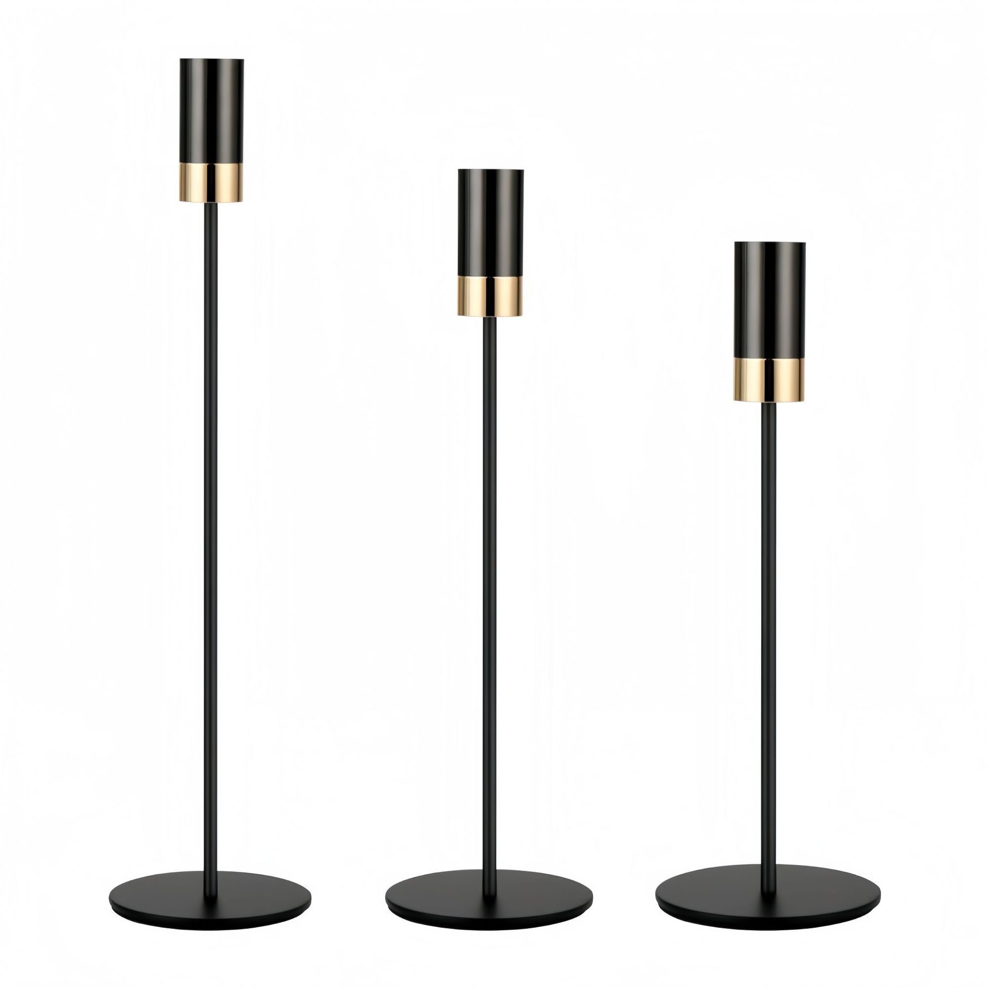 Candelaria de dos colores electrodeposición metálica europea decoración de escritorio vela de cena sala de modelo ventana decoración de propósitos de boda