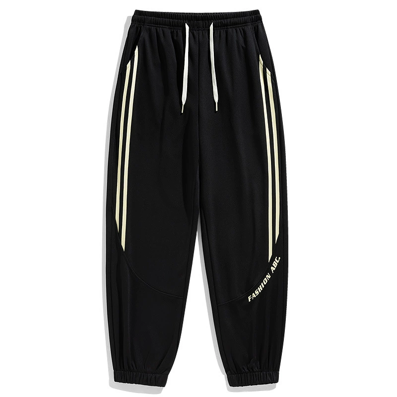 Американские спортивные штаны в полоску для ног, мужские осенние новые большие размеры свободного прилива, дикие подростковые повседневные брюки