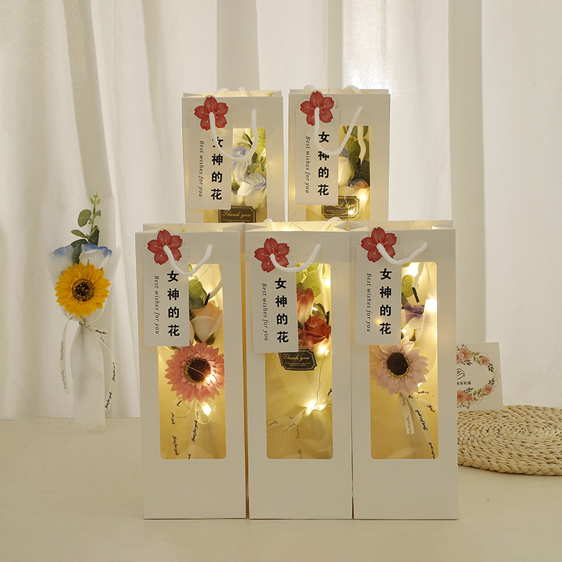 520 Día de San Valentín Hielo roto Azul 3 Ramo de jabón de rosas para hombres y mujeres, esposas, novias, regalos de cumpleaños