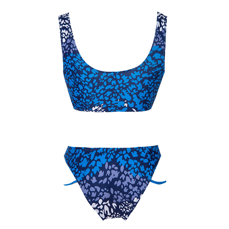 printede blue split bikini NSHL42453