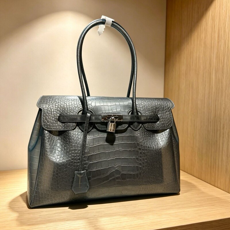 Crocodile Pattern Tpu Platinum Bag 2026 European and American New Style High-End Large-Capacity Handbag Casual Shoulder Crossbody Bag Crocodile Pattern Tpu Platinum Bag 2026 European and American New Style High-End Large-Capacity Handbag Casual Shoulder Crossbody Bag