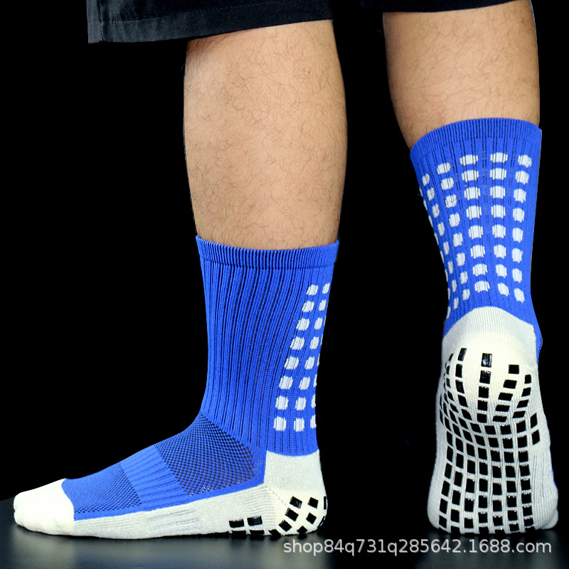 Calcetines de fútbol clásicos calcetines de media pantorrilla hombres y mujeres toalla engrosada calcetines de fútbol antideslizantes película de fricción cuadrada