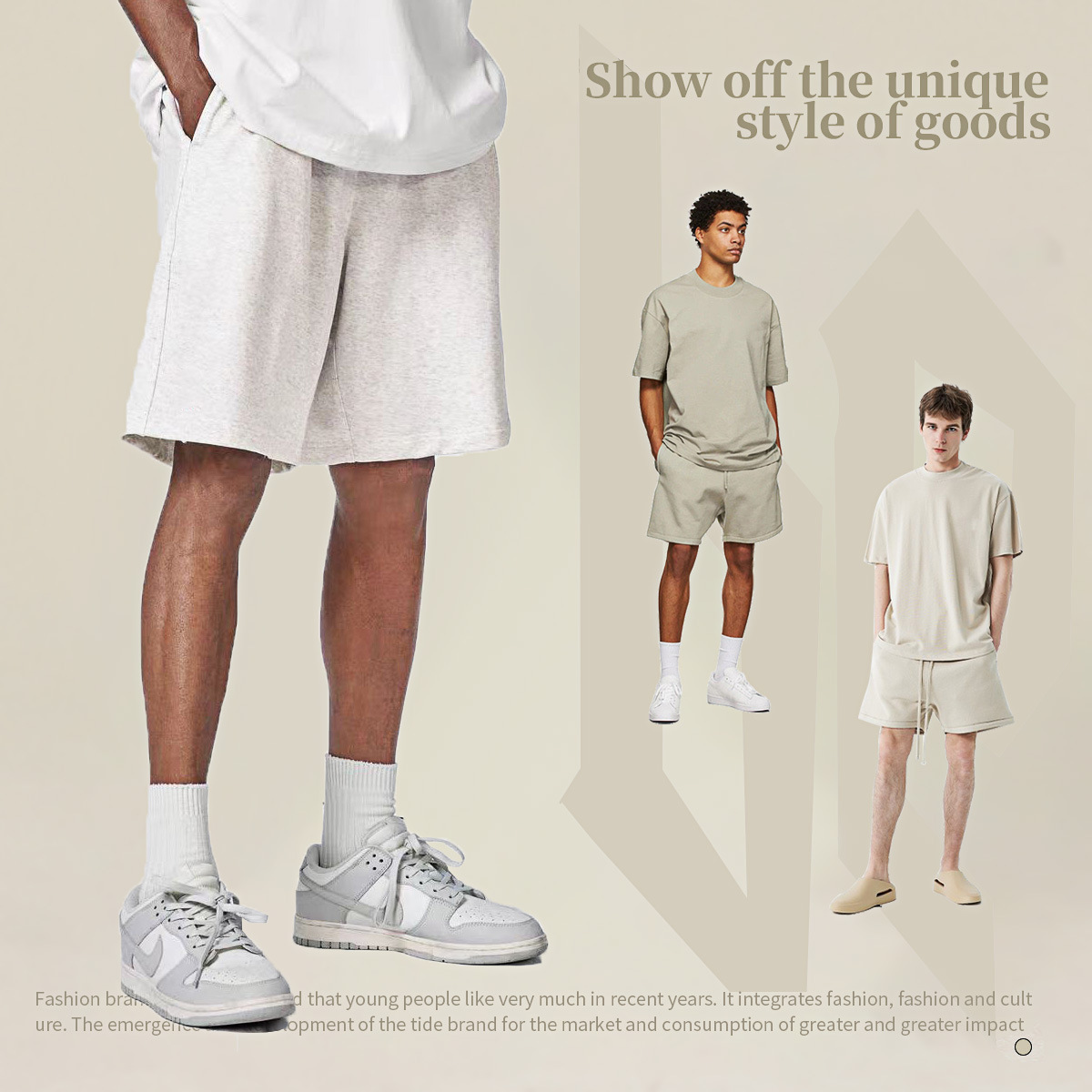 Shorts básicos de color sólido FOG de 230G para primavera y verano, estilo callejero, holgados, de marca, a la moda, de cinco puntos, color negro.