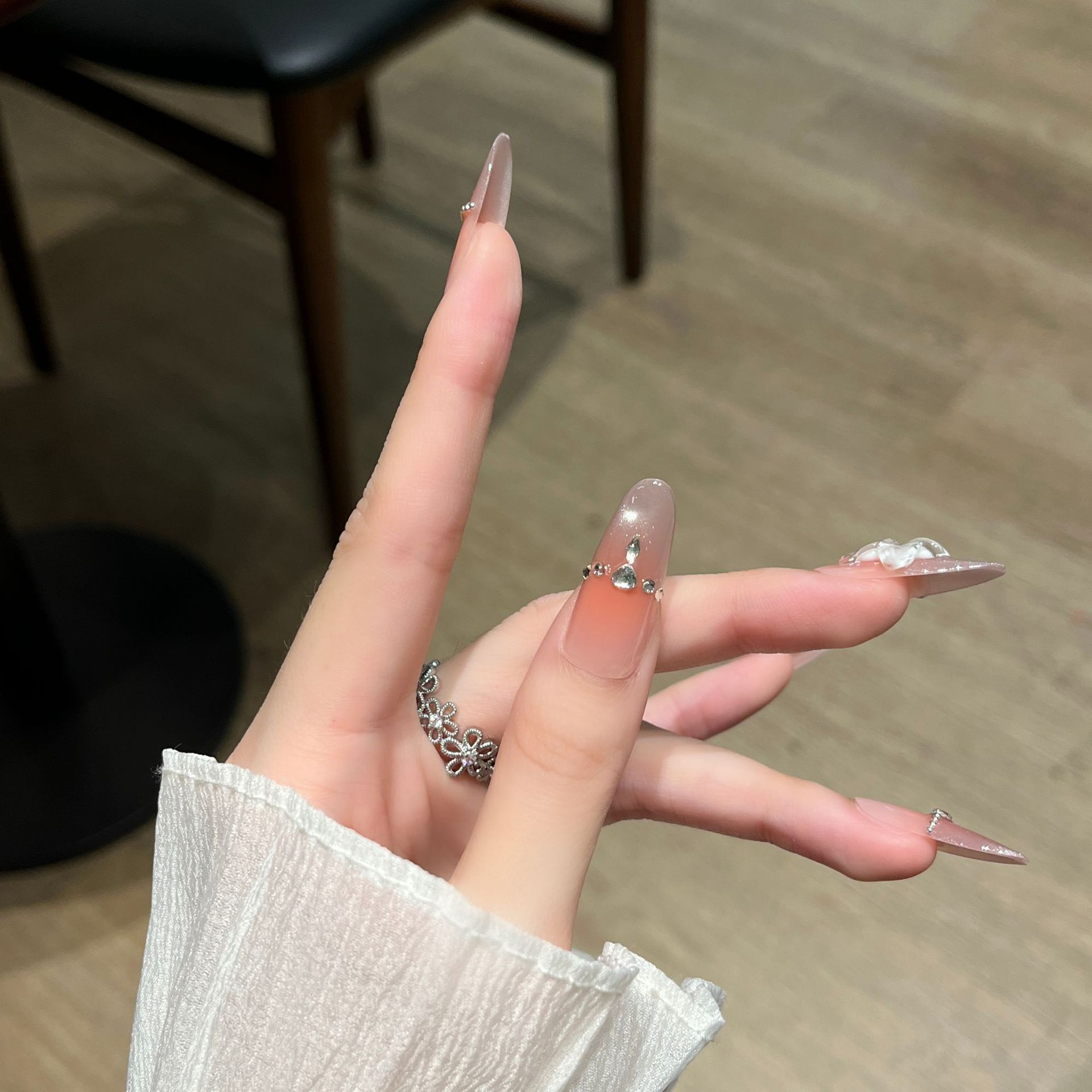 Manual pura manicura ojo de gato para usar uñas nuevas uñas falsas parches de manicura desmontables ins puro deseo de viento