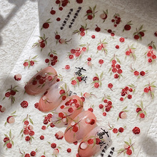 YITU蚁图果冻荔枝美甲贴纸甜美荔枝夏日清新中国风装饰贴纸YT6152