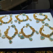 抖音同款天然翡翠盘缠手串女新中式气质高级轻奢笑佛手链铜镀真金