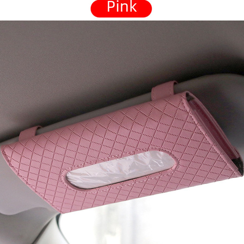 Car leather tissue holder, car sun shade tissue bag, in-car tissue dispenser, automotive interior accessory