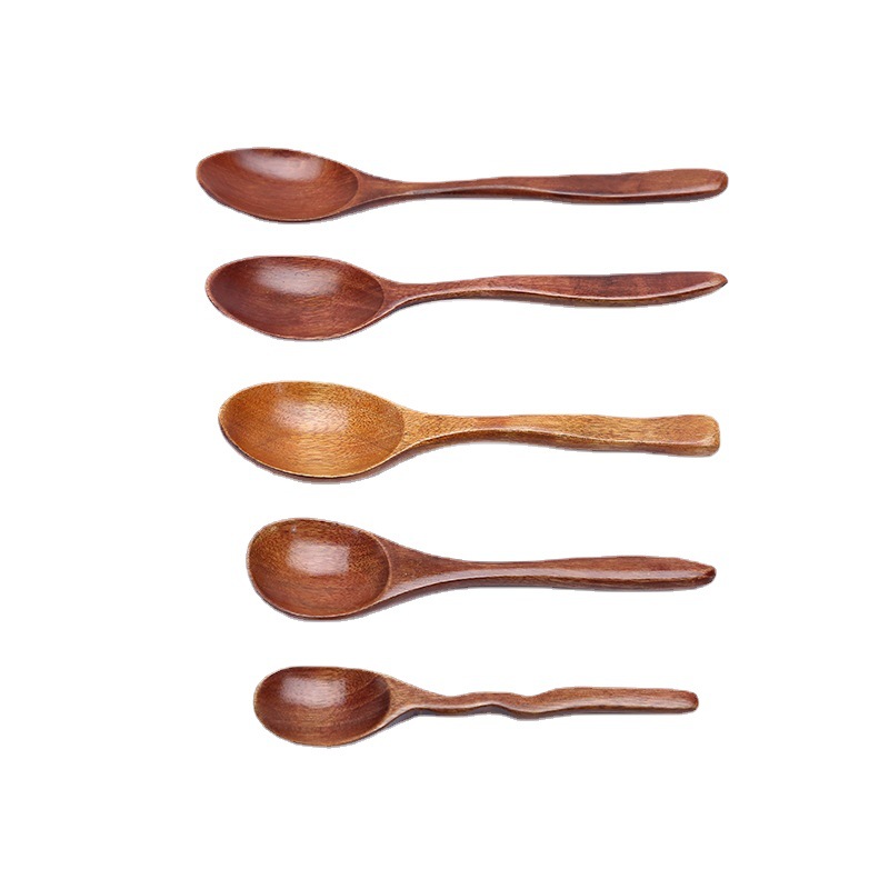 Cuchara de madera creativa de estilo japonés vajilla de madera maciza para el hogar cuchara de pintura grande hecha a mano cuchara de mermelada de miel restaurante de hotel al por mayor