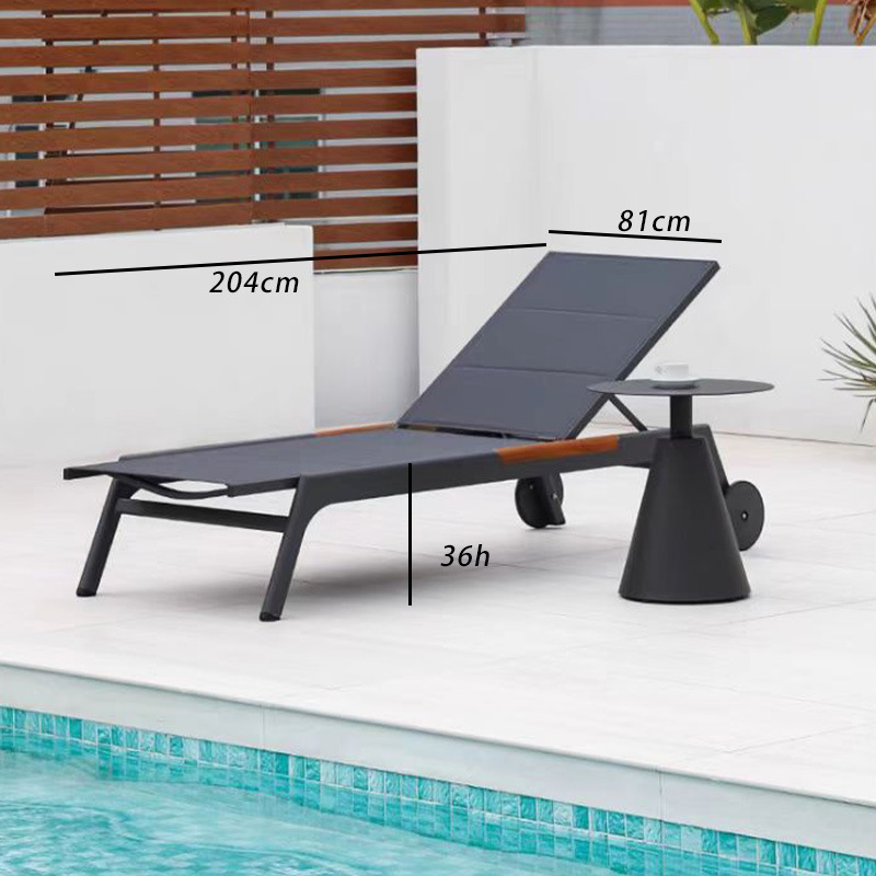 Silla al aire libre balcón patio impermeable aleación de aluminio villa de ocio al aire libre piscina cama de protección solar playa doméstica
