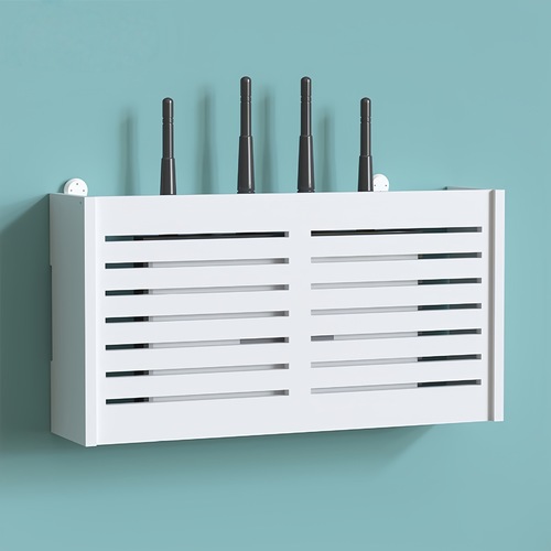 Hole-free wall-mounted cable box holder wireless WiFi shelf living room router storage box minimalist wall mount