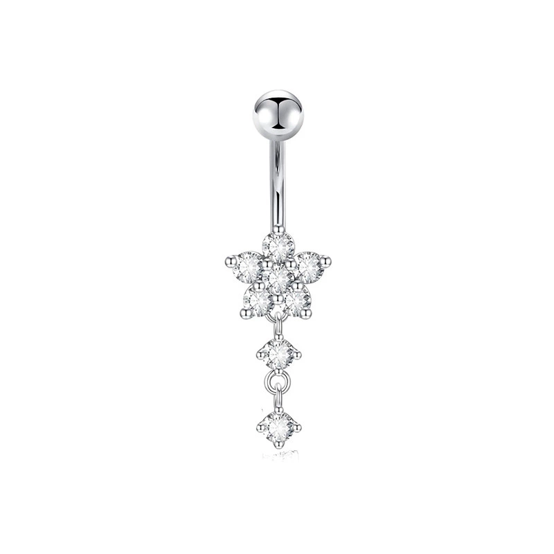 Set, physiological belly button piercing stainless steel with zircon, Amazon, (Physicals)