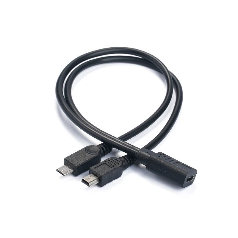 Type-C female to 2 USB micro mini USB 1/2 3A мобильный телефон планшет зарядный кабель