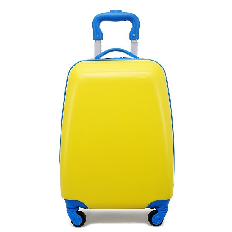 Nueva caja de la carretilla de los niños de color sólido tablero de luz patrón de logotipo imprimible equipaje rueda universal maleta fábrica al por mayor