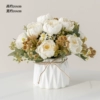 White peony chrysanthemum butterfly ceramic white