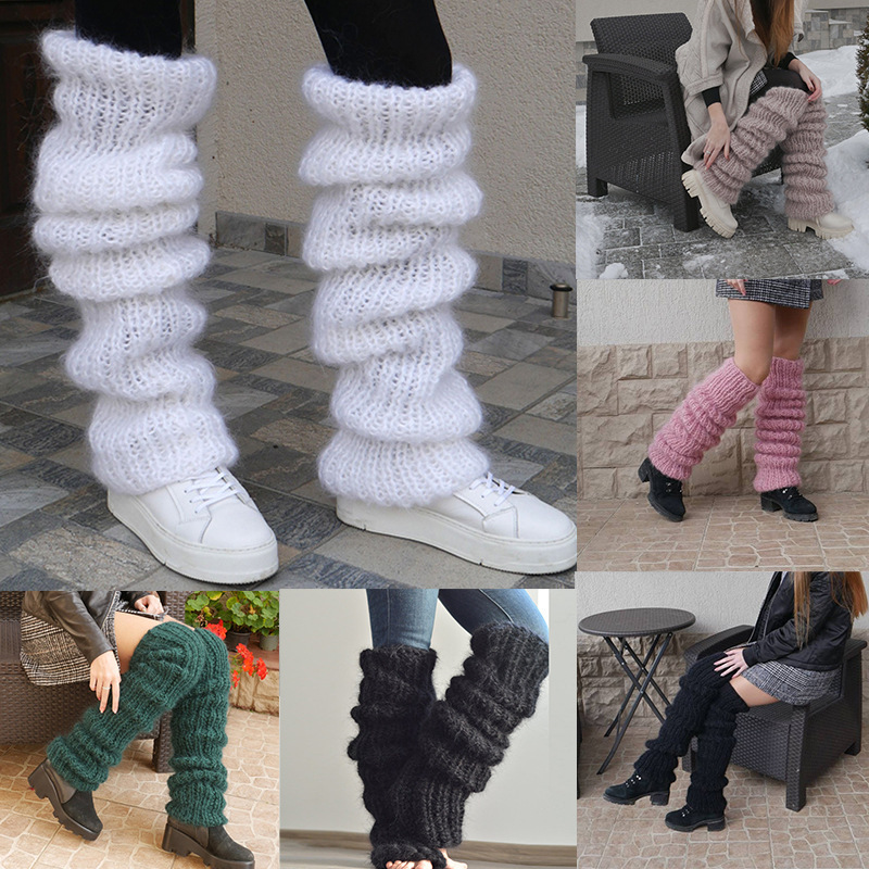 Amazon Cross-Border European and American Mohair Long Tube Pile Socks for Women Fashion Casual Y2K Knitted Pile Socks 2282