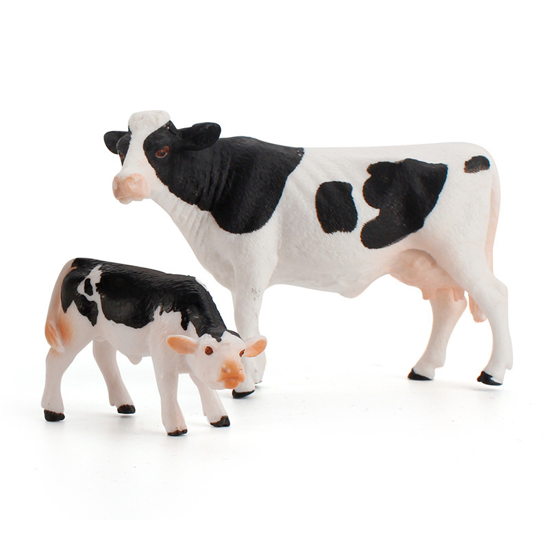 Transfronterizo simulación punto negro vaca modelo Toro vaca creativa granja aves de corral escena sólida estática decoración juguete
