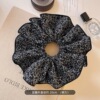 5#Black floral hair tie about 20cm