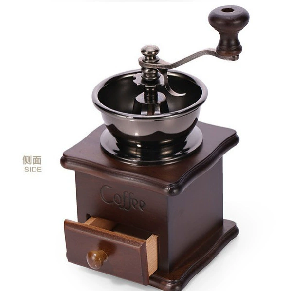 Ретро барабанная рука ручная кофемолка деревянная ручная кофемолка керамическое ядро перемалывание зерен