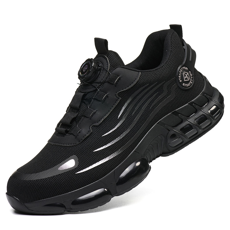 Zapatos de Seguridad Laboral para Hombre Cabeza Ancha Tejido Volador Transpirable Anti-impacto para Trabajo image 11