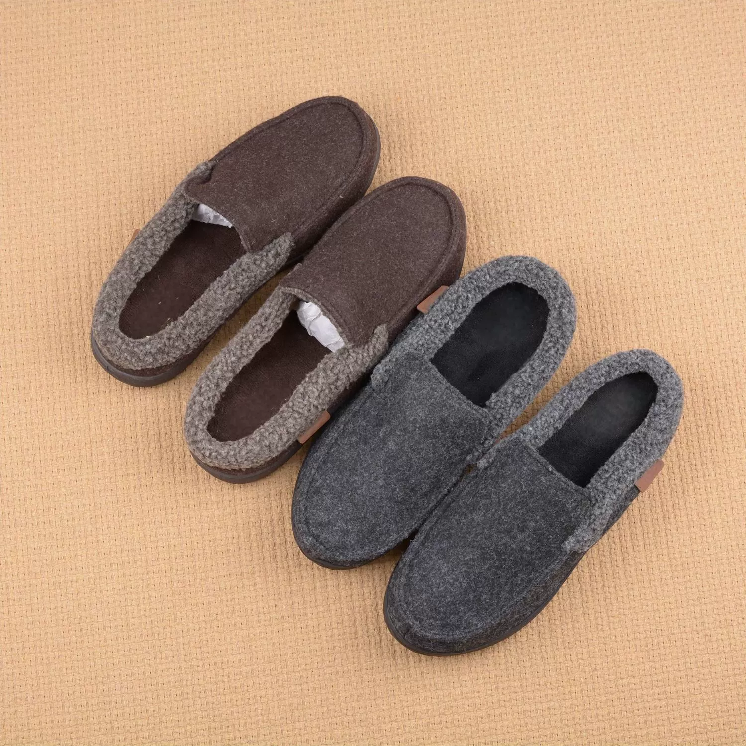 Мужские зимние лоферы оптом, теплые, повседневные, на мягкой подошве.