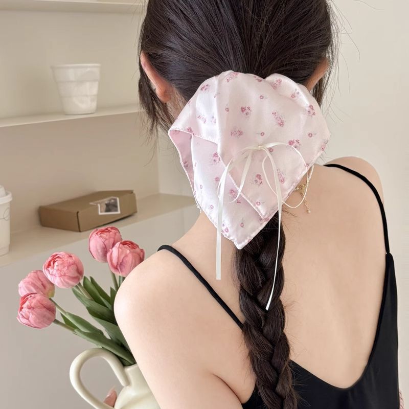 Encaje retro francés, diadema de intestino grueso, mujer 2025, nuevo estilo, cuerda para el cabello, banda de goma, lazo, dulce cuerda para el cabello, accesorios para el cabello