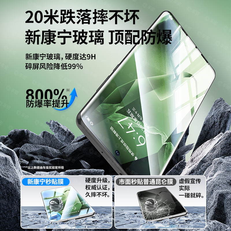适用一加ac5pro无尘仓钢化膜1+9R手机秒贴膜紫光抗指纹高清保护膜|undefined