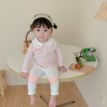 24春秋款婴儿打底裤韩版爱心绣花儿童大pp打底裤可爱婴儿外出裤