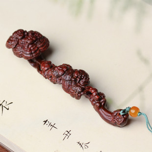 厂家直供紫檀木雕刻林芝如意摆件红木把玩件手把件文玩居家摆饰-阿里巴巴