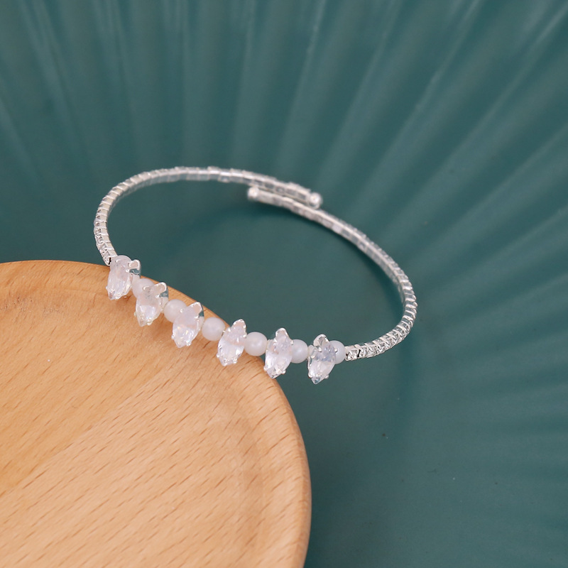 Cross-Border New Arrival Fully Jeweled Loving Heart Five-Pointed Star Elastic Bracelet Female Person