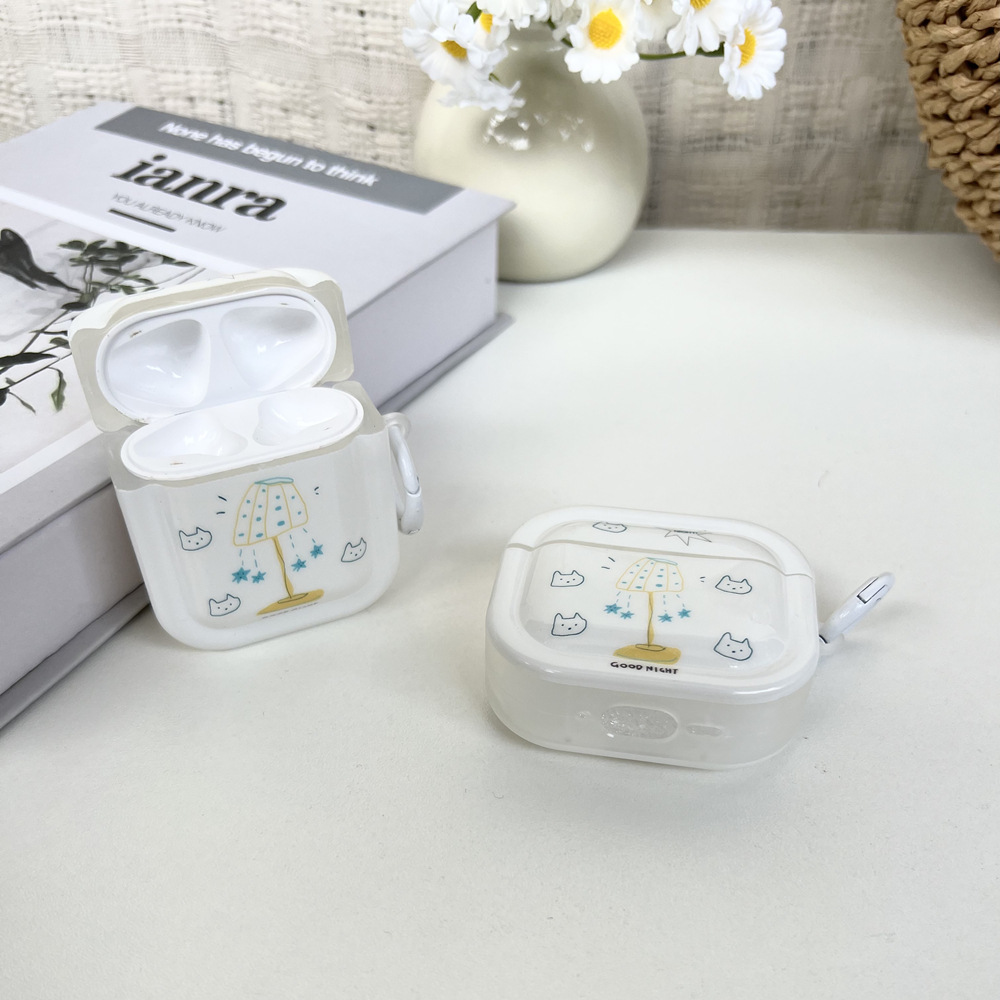 Líneas de estrellas coreanas para gatitos Airpods nueva funda protectora airpods 1/2 lámpara de mesa Pro2 pareja