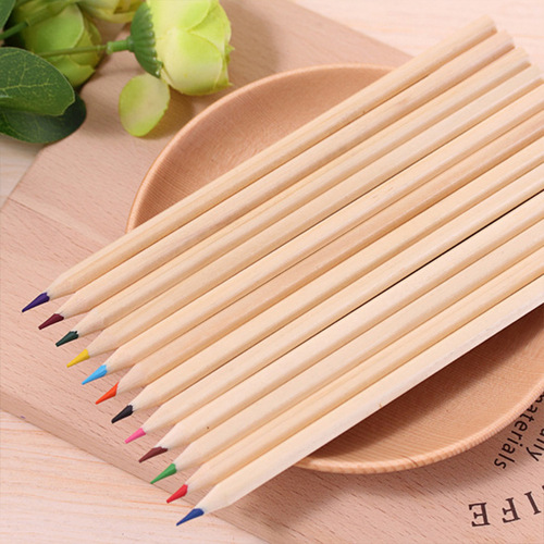 Log color barrel colored lead children's painting graffiti environmentally friendly solid color pencil hexagonal rod 12 colors