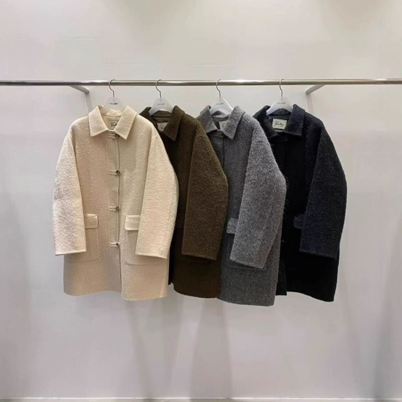 Now Available in Korea's Dongdaemun, the Same Style as the 2025 Winter Gallery Alpaca Wool High-End Coat, Elegant Woolen Jacket