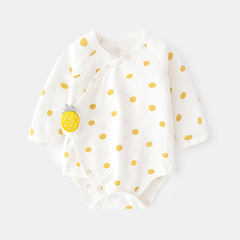 Baby Puking Clothes Spring Baby Triangle Sleeveless Cotton Newborn Long Sleeve Polka Dot Onesie Skeleton Crawling Suit