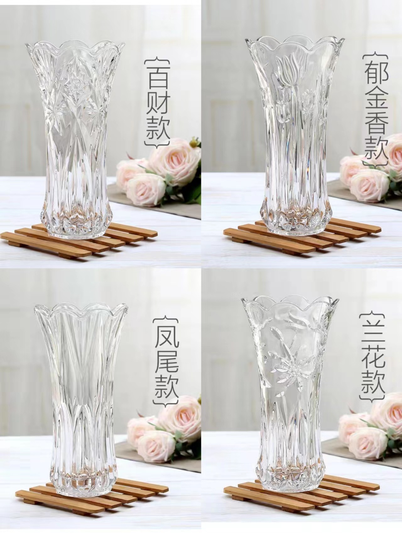 Creativo de estilo Europeo engrosada de cristal florero de cristal decoración de escritorio arreglo de flores florero de producción de vidrio Al Por Mayor