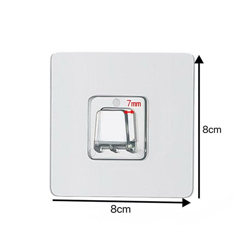 Dirty Laundry Basket with Traceless Adhesive Clips, Iron Wire Basket with Traceless Hooks, No-Drill Flat Buckle, Strong Acrylic Transparent Adhesive