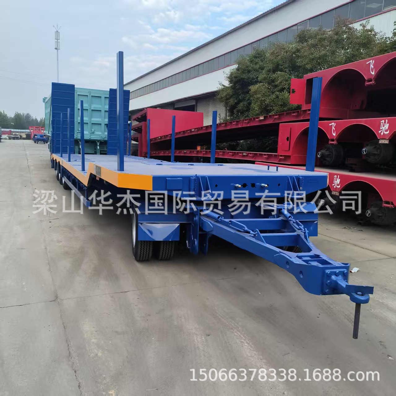 Integrated Full-Hanging Excavator Trailer, Professional Heavy-Duty Towing Flatbed Trailer, Excavator Piling-Type Trailer