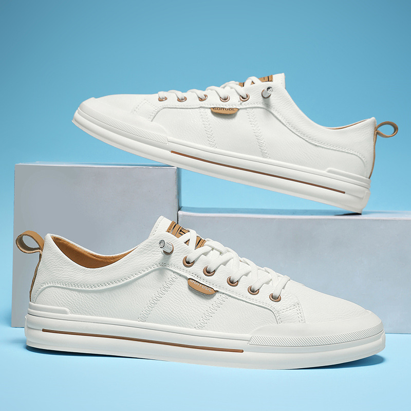 New Men's White Sneakers Cross-border E-commerce, Trendy Versatile Sports Casual Shoes For Men_vogvips.com