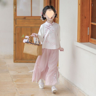Hanfu for Girls, Spring and Autumn Chinese Tang Suit, Children's Ancient Style Fairy Long-Sleeve National Style Outfit, Traditional Chinese Clothing for Children