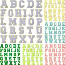 跨境热销金葱格利特自粘刺绣26字母数字5.5cm补丁贴服装箱包辅料