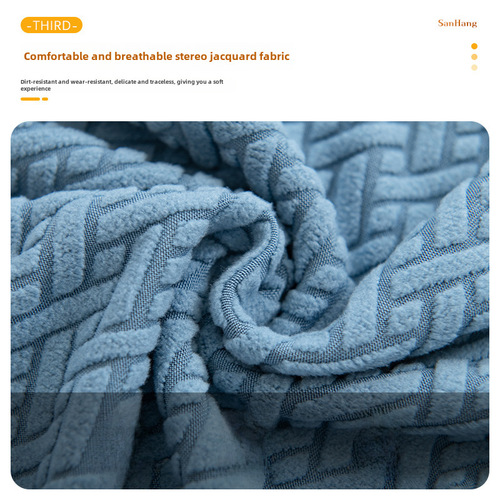 Cross-border jacquard polar fleece thickened one-piece elastic hotel restaurant restaurant chair cover anti-fouling stool cover chair cover