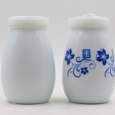 白瓷老北京酸奶瓶200ml  酸奶瓶乳白布丁瓶 白瓷酸奶罐 密封