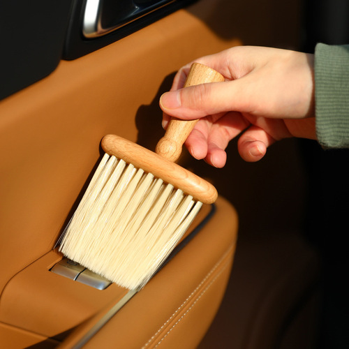 Air conditioning outlet car brush beech handle dust removal soft brush car interior cleaning brush hair salon barber brush