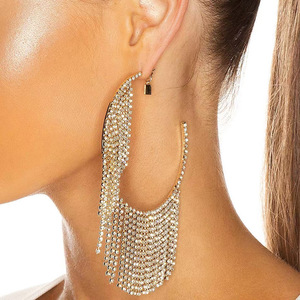 bling ballroom latin dance jewelry claw chain series ring alloy diamond Rhinestone Tassel Earrings trendy women show Earrings