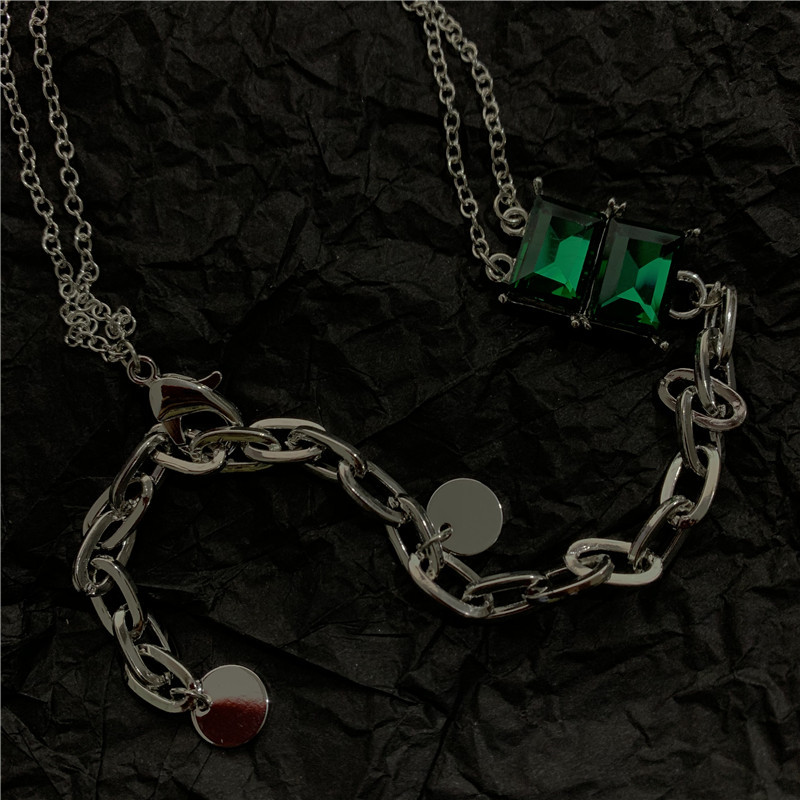 Mode Smaragd Herzform Legierung Halskette Großhandel display picture 4