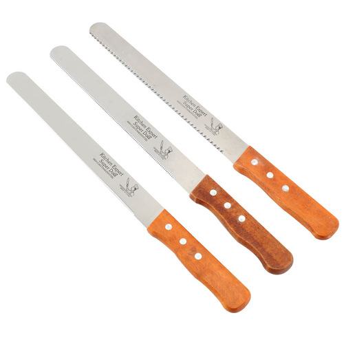 Wholesale stainless steel bread knife wooden handle cake knife 8 inches 10 inches 12 inches 14 inches serrated knife baking tools