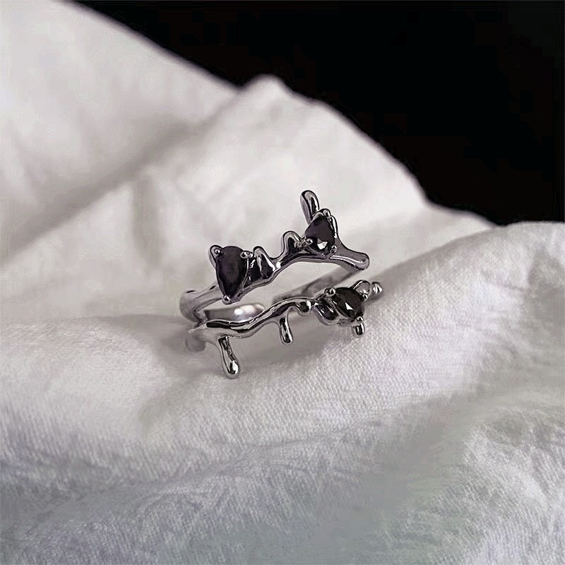 Thorns Dark Angel Ring Women's Ins Trendy Niche High-end No Fade Opening Adjustable Girlfriend Couple Ring