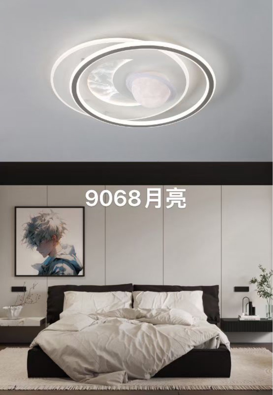 Luz de techo moderna simple LED luna red roja protector de ojos estrellas amor lámpara de dormitorio redonda lámpara de habitación infantil