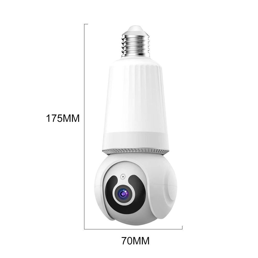 V380 Smartphone cámara remota panorámica HD visión nocturna E27 tipo bombilla de monitoreo de iluminación wifi doméstica image 4